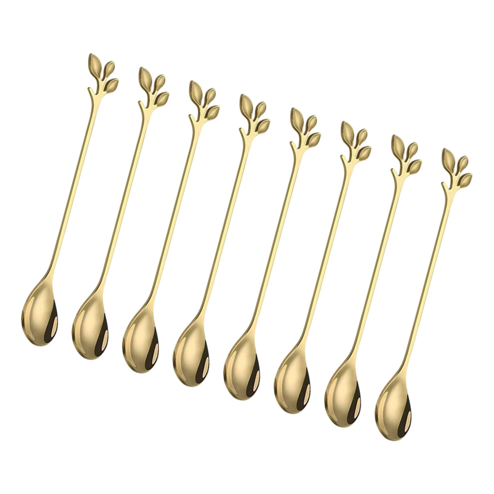 12Cm Or 15Cm Nonrust Steel Leaf Stirring Spoon For-Gold 15Cm 7695000548923