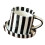 Easy Cleaning Front 5Inch Striped Ceramic Coffee Mugs and-Black 1