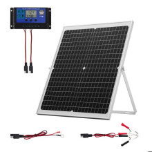 Solar Ladegerät 30 W 12 V mit monokristallinen Zellen - Duoku - Externer MPPT-Controller - Halterung - IP65 wasserdicht - für Autos