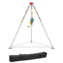 Trípode de Elevación con Cabrestante 544 kg-Duoku-Pies Ajustables-Cable de 19,8 m-Sistema de Protección Anticaída