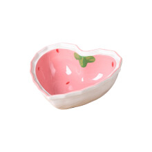 Heat Resistant Ceramic Bowl Plate-Strawberry Love Bowl 6 inches