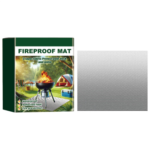 Grill Heat Shield Mat, Foldable Fireproof Carpet, Outdoor Flame Resistant Pad