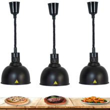 3 Pack Commercial Food Heat Lamp, Retractable, 220V, 250W, 25Cm, Black Ref: 8172