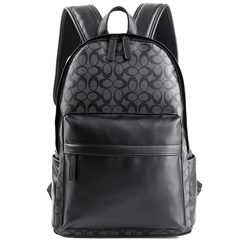 Leather Laptop Backpack For School College Students 9412369399465