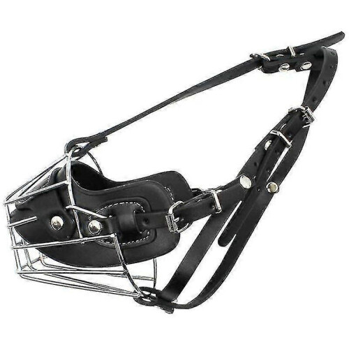 (XL) Super Metal Muzzle Dog Muzzles Leather Muzzle For Large Dogs 2