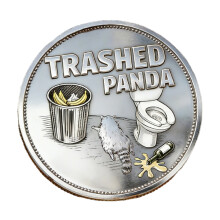 Trashed Panda Incident Challenge Coin Funny Raccoons Drinking-A
