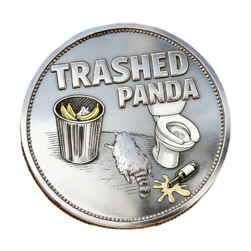 Trashed Panda Incident Challenge Coin Funny Raccoons Drinking-A