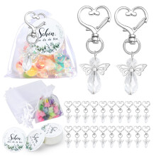 30Pcs Angel Wing Charm Keychain Decorative Key Holder with-A02