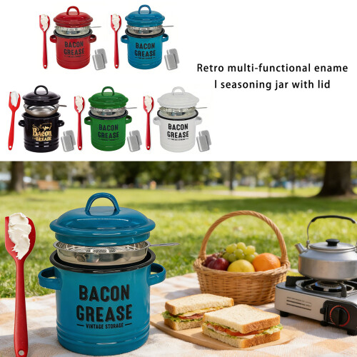 Kitchen Enamel Bacons Grease-Blue Filter scraper spong 2