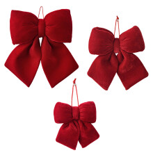Velvets Holiday Bows Ornament met delicaat ontwerp voor-Rood