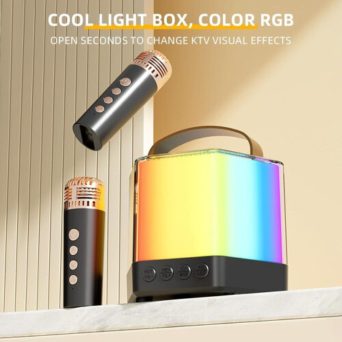 Karaoke Machine for Kids and Adults, Wireless Speaker with LED Light 2