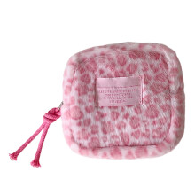 Sac miniature portable en peluche avec imprimé léopard pour-Rose