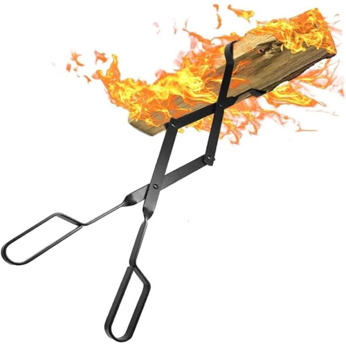 Cast Iron Fireplace Tongs for Indoor Use 26' 2