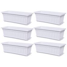 Window Box Planter, 6 x Builtin Drainage Holes, Weatherproof White Ref: 1320