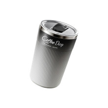 450ml Stainless Steel Coffee Cup With Automatic-Gradient black