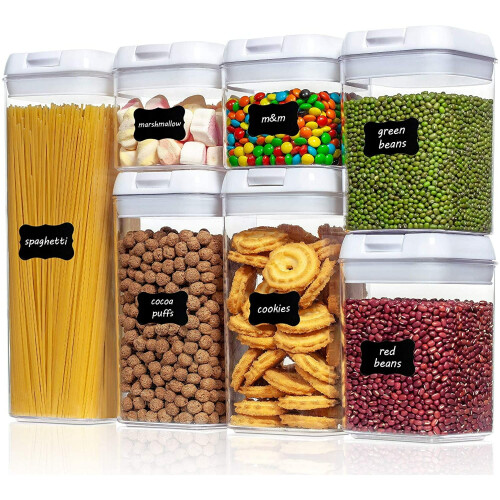 White Plastic Food Storage Containers for Kitchen Organization