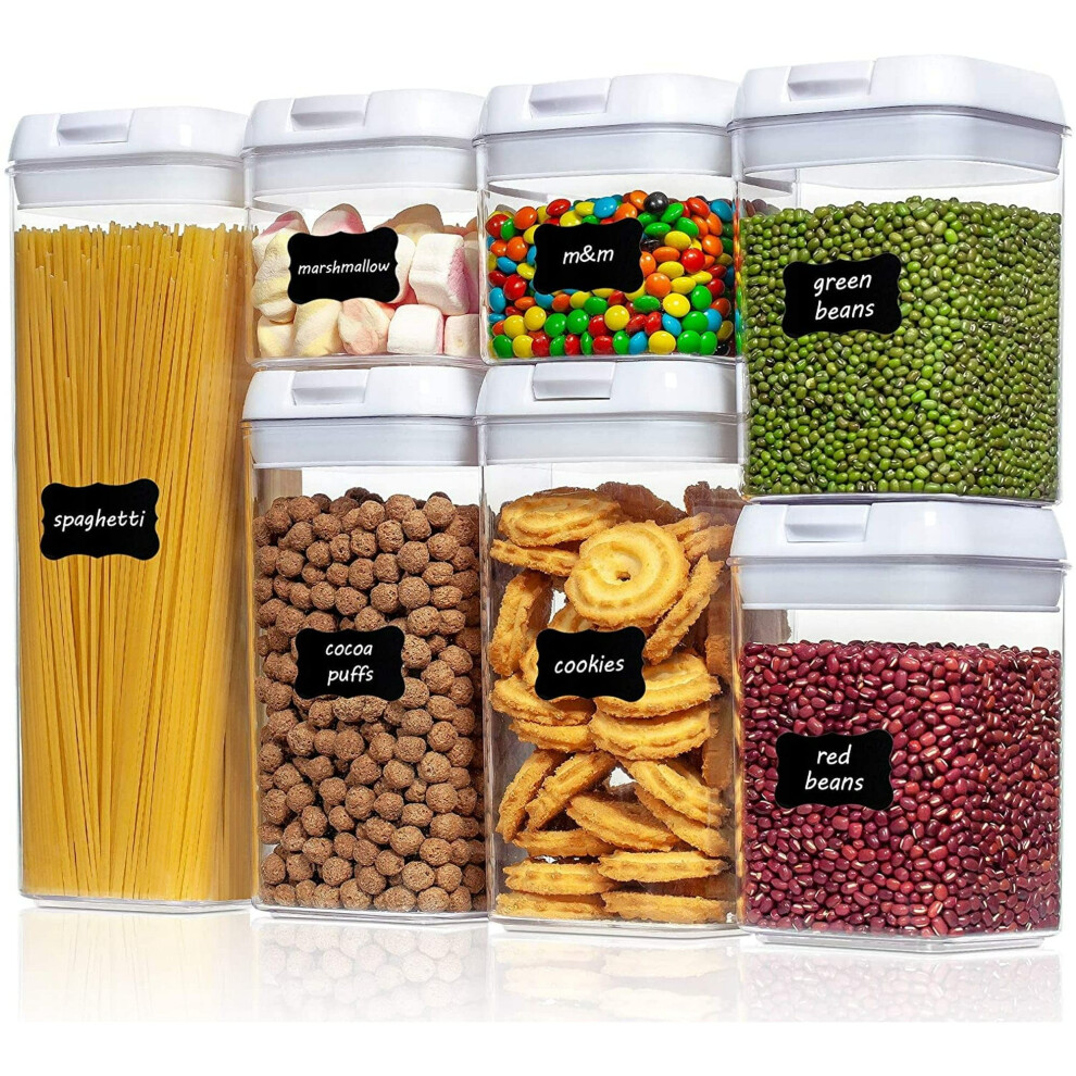 White Plastic Food Storage Containers for Kitchen Organization