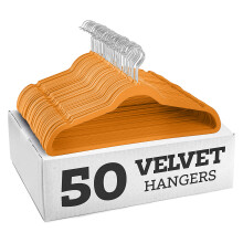 Nonslip Velvety Hangers With No Trace Surfaces For-Orange
