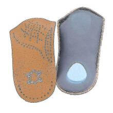 (41-42 size) 34 Length Leather Insole Flat Foot Orthotic Insoles Arch Support Half Shoe Pad Orthopedic Insoles Foot Care Unisex-lian