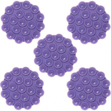 (Purple) 5pcs Suction Phone Case Adhesive Silicone Suction Cup Phone Holder Case For Hand Mobile Devices Mount