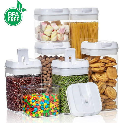 White Plastic Food Storage Containers for Kitchen Organization 2