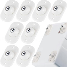 (8 Pcs, White) 8 Pcs Self Adhesive Caster Wheels 360 Degree Rotation Stainless Steel Mini Swivel Wheels For Storage Box Furniture