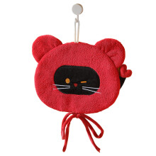 Serviette à main robuste d'ouatine de coraux de nettoyage-Rouge