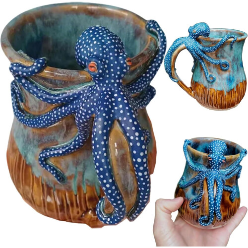 Handmade Octopus Mug Coffee Tea Cup 1