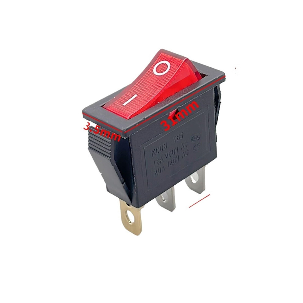 10Pcs Kcd3 Ac 15A 250V /20A 125V 3 Pin Spdt Kcd3 Boat Rocker Switch(Yellow) Ref: 6662 9412369401656