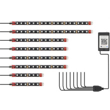 8PCS Motorcycle Underglow LED Light Kit, App Control Multicolor Motorcycle LED Light Kit RGB Strips Light Waterproof
