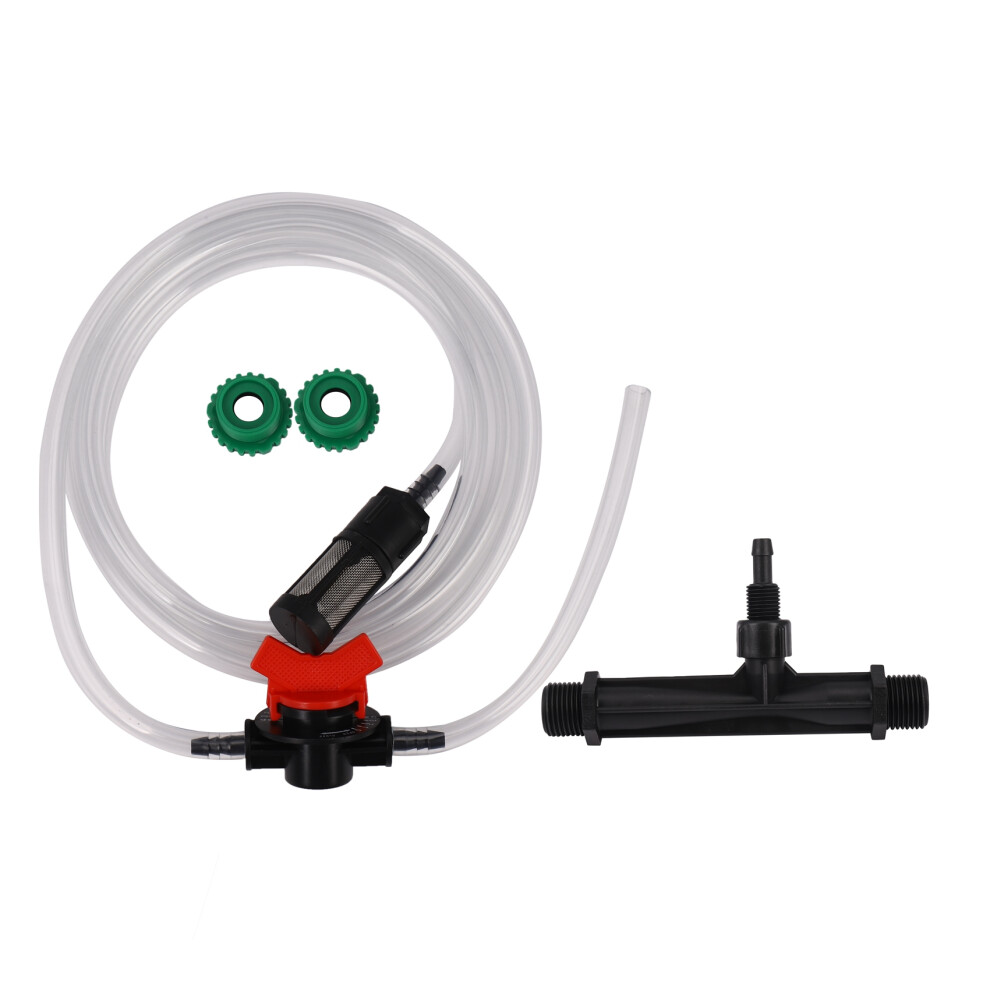 Agricultural Venturi Fertilizer Injector Kit With 1/2 Inch To 3/4 Inch Threaded Greenhouse Irrigation Fittings 1 Set Black 6133869900052