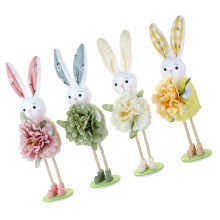 Lot de 4 figurines décoratives de lapin de pâques, pour la