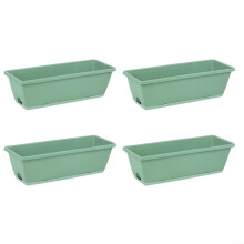 flower boxes: plastic, rectangular, 43x19x15cm, light green, drainage holes