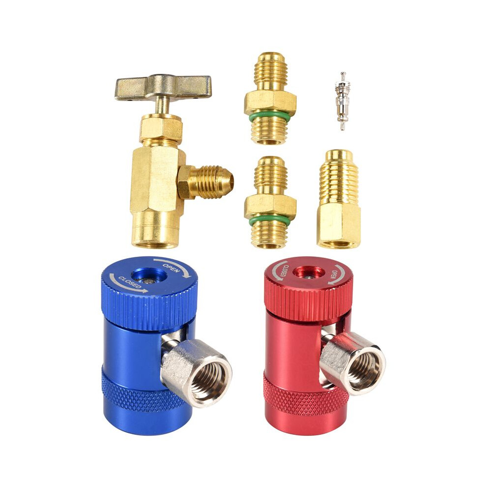 R1234yf Self-Sealing Can Tap With R134a Tank Adapter And R1234 Quick Couplers, For A/C Refrigerants Mainfold Gauge Set 4711106550493