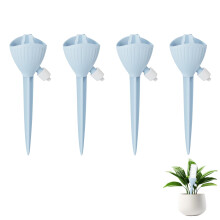 Water dispenser for potted plants, 4 pieces automatic watering set, drip irrigation for garden flowers outdoor (blue)