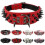 (Red with Black Spiked) 2.0"wide Cool Sharp Spiked Studded Leather Dog Collars For Pitbull Mastiff Bully 1