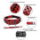 (Red with Black Spiked) 2.0"wide Cool Sharp Spiked Studded Leather Dog Collars For Pitbull Mastiff Bully 3