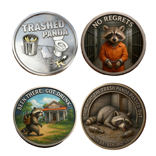 Legierung Trashed Panda Incident Challenge Coin Urkomische-B 1