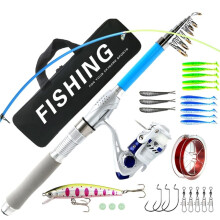 Fishing rod Luya AngelKombiSet Yutou with rod and reel, with soft bait and mino hook for saltwater and freshwater fishing (2.4m)