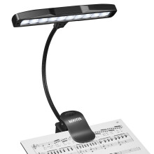 Music Stand Light, Eye Caring Clipon Piano Lamp, 360 Flexible Gooseneck Adjustable Brightness USB Rechargeable