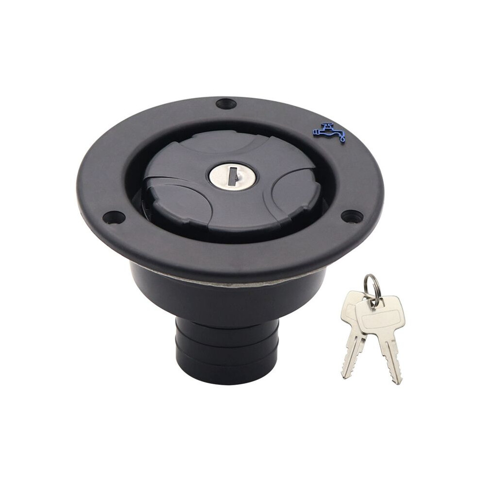 Lockable Filler Neck For Water Tanks Caravan Fresh Water Fill Hatch Inlet Camper Trailer Tank Caps Rv Accessory(Black) Black 6132671337926