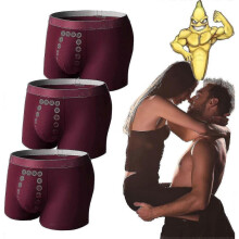 (L, Dark red) 3pcs  Energy-field-therapy Men's Underwear,energy Field Therapy Men's Underwear Energy Field Therapy Men Pants