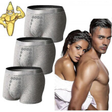 (L, Grey) 3pcs  Energy-field-therapy Men's Underwear,energy Field Therapy Men's Underwear Energy Field Therapy Men Pants