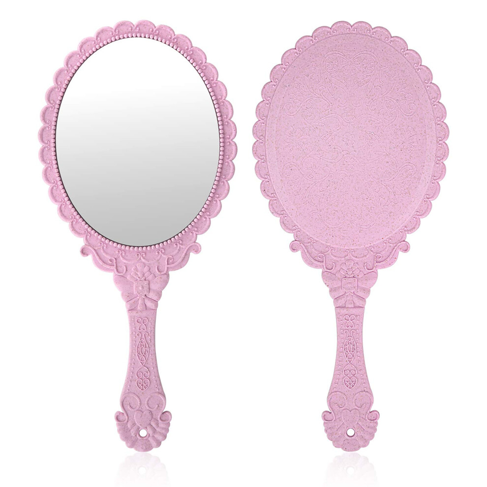 Decorative Makeup Mirror, Handheld Mirror with Vintage Style for Compact Design Travel Mirror, High Quality Reflection, Durable Handle, Lightweight Ec