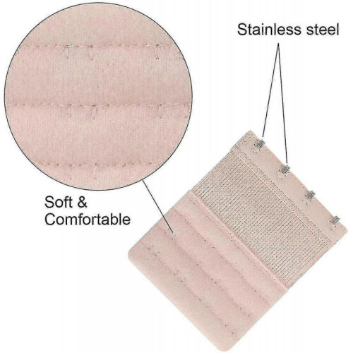 6 Pieces Women's Soft Comfortable Extenders Bra Strap 4 Hook 3 Row 2