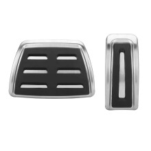 Juego de fundas para pedales de coche, superficie antideslizante de acero inoxidable para pedales automáticos de coche Audi, construcción de metal