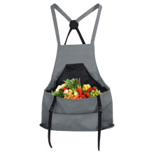 Agricultural gardening apron with pockets for fruit Large capacity Sturdy gray