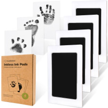 4Pack Inkless Baby Hand and Footprint Kit Mess Free Ink Pad for born Keepsake, Dog Nose Paw Print Kit