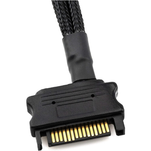 30cm Black Sleeved Cooler Cooling Fan Splitter Power Cable for Computer PC DIY 1