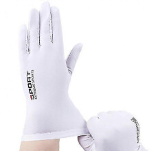 (White)Summer Gloves Men Ice Silk Sun Proction Driving Glove Fishing Full Finger Gloves